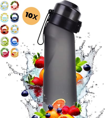 LotaHome Geurwater drinkfles met 10 pods - Air Up starterskit - 650 ml - zwart