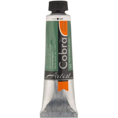 Peinture à l'huile - Cobra - Oxyde de chrome vert - Tube 40ml - Watermixable - Artistes vert