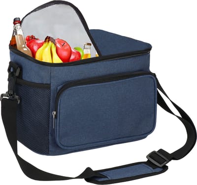 Springos Koeltas | Koelbox | 20,5 x 27 x 19 cm | 11 Liter | Blauw/Zwart