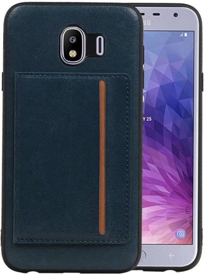 Staand Back Cover 1 Pasjes voor Galaxy J4 Navy