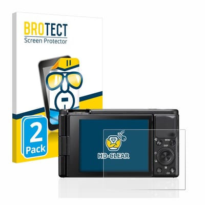 BROTECT - Screenprotector voor Sony ZV-1 / ZV-1A - Folie Beschermfolie transparant 2 Stuks