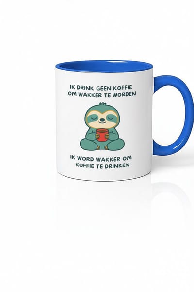Grappige Sloth Koffiemok - Ik word wakker om koffie te drinken