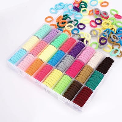 Dailygoods- Haarelastiekjes 480 stuks - Mini Elastische Haarelastiekjes - 24 Kleuren - Opbergdoos met Vakjes - Comfortabel en Breukvast - Haarbandjes