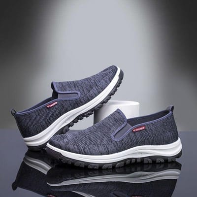 Heren Sneakers Hardloopschoenen Sportschoenen Klassiek Mesh Ademend Casual Schoenen Heren Mode Mocassins Lichtgewicht Sneakers 44 grijs