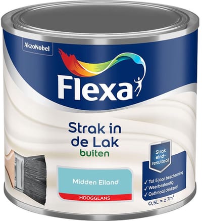 Flexa - Strak In De Lak Buitenlak Hoogglans - Midden Eiland - Mengverf - 500 Ml