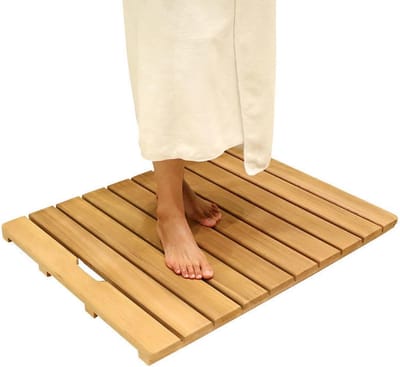 Bamboe Duckboard Badmat - Houten Douchemat - Douchen en Baden - Niet-slip Voeten - 75x110cm - Houtkleur