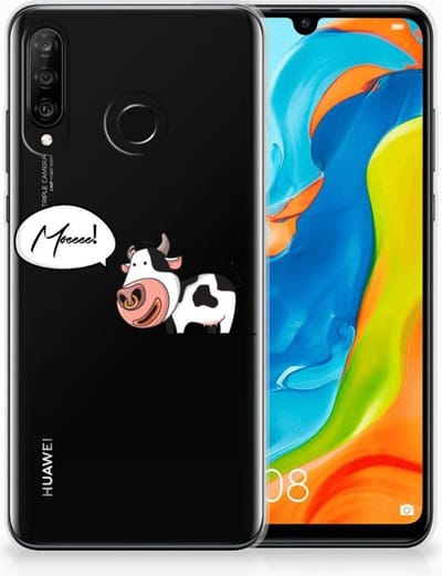Huawei P30 Lite Telefoonhoesje met Naam Cheeky Cow
