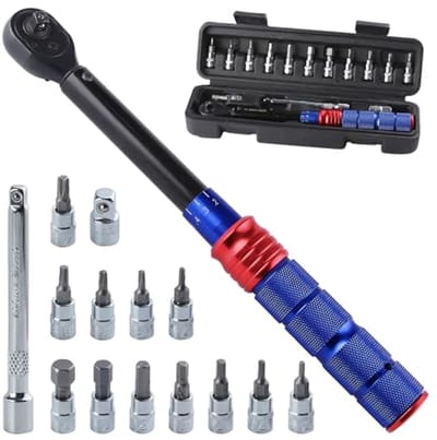 15-delige 1/4 Inch Drive Klik Momentsleutel Set voor Fietsen