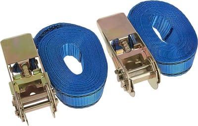 Set van 2 sjorbanden - 800 kg, 6,5 m of 4,5 m, 25 mm, zwart