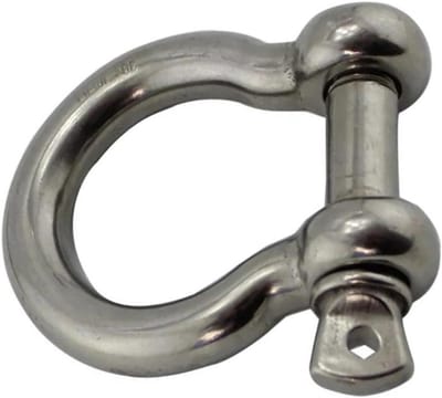 Boogsluiting Roestvrij Staal - Sleepsluiting Touwbevestiging - Outdoor Touwen Bevestigen - Veerbelaste Slagpin - 10mm 1PCS - Zilver