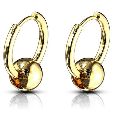 Oorbellen Captive Ball action ringen gold plated ©LMPiercings