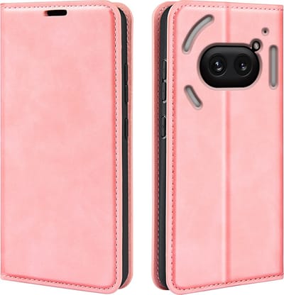 MobyDefend Hoesje - Geschikt voor Nothing Phone (2a) / Nothing Phone (2a) Plus - Luxe Wallet Bookcase (Magnetische Sluiting) - Roze