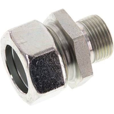 G 3/4'' Buitendraad x 28L Verzinkt Stalen Rechte Snijring Koppeling 160 Bar DIN 2353 - FL2S-MC-EZ-034G-28-L