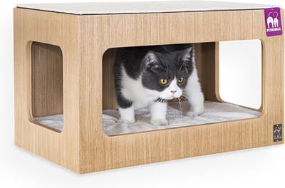 Petrebels Wandmeubel wandmontage Klimmuur Kat - Kattenmuur Box 60-Rusty Oak - 60 x 35 x 35 cm