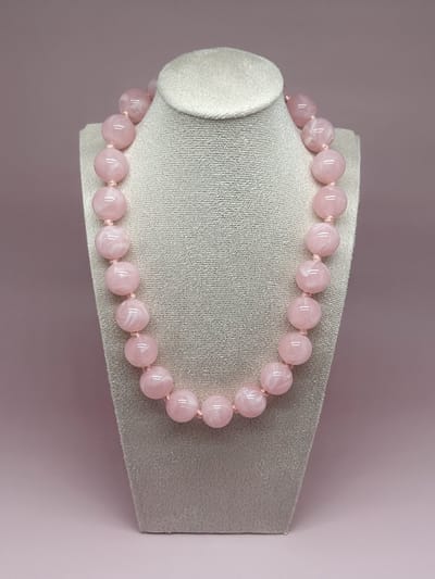 Ketting - colour stone necklace - roze statement ketting met ronde kralen - ketting - statement ketting - ketting met kralen - ketting - roze ketting - bubble grote kralen ketting - pink necklace- moederdag - moederdag cadeautje