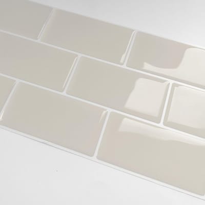 Dailygoods- Wandtegel 3D Beige - Wandtegelstickers - Zelfklevend - Waterdicht - Set van 10 - 30,5 x 15 cm - Makkelijk aan te brengen - Muursticker