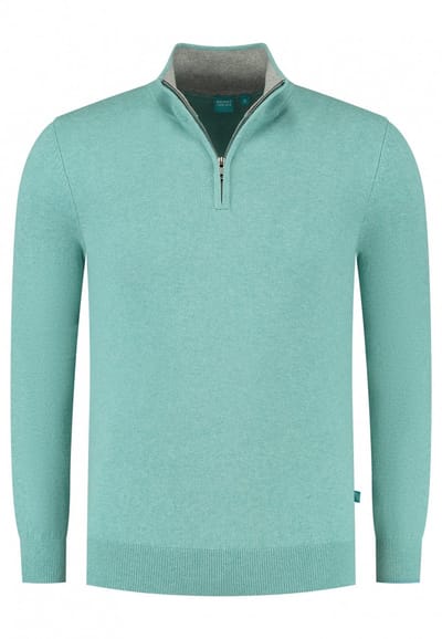District Indigo Half Zip Trui Aqua (7.31.507.550 - 019)