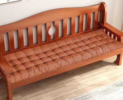 Tuinbankkussen 2-zits - Bankkussen Vervangend - Buiten Zitten - Antislipbanden - 110 x 60 cm - Oranje