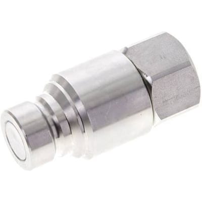 RVS DN 12 Vlakdichtende Koppeling Insteeknippel G 1/2 inch Binnendraad ISO 16028 CEJN D 24.5mm
