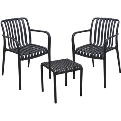 OttoSimon tuinset zwart 3-delig - tuinmeubelen set voor buiten.