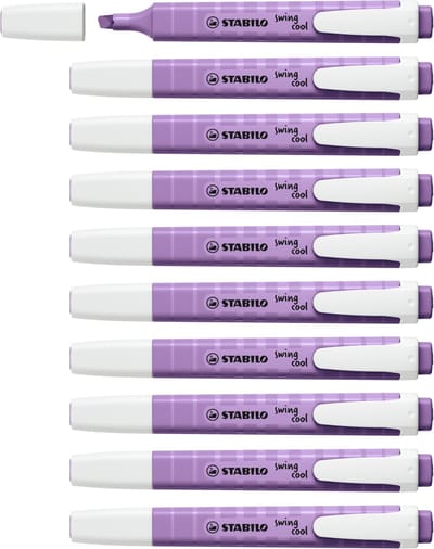 STABILO swing cool - Markeerstift - NatureCOLORS Wildflower - Grijs Violet - Doos 10 Stuks