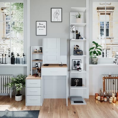 Vicco Conrada Kaptafel – 80 cm Wit/Sonoma
