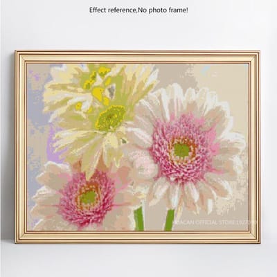 Mosaïque Diamant Fleur Lumineuse 5D DIY Peinture Diamant Colorée Broderie Strass Décor 20X30CM beige