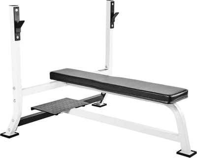 Professionele fitnessbank met lange halterhouder - Brede drukbank voor homegym, verstelbaar en veelzijdig