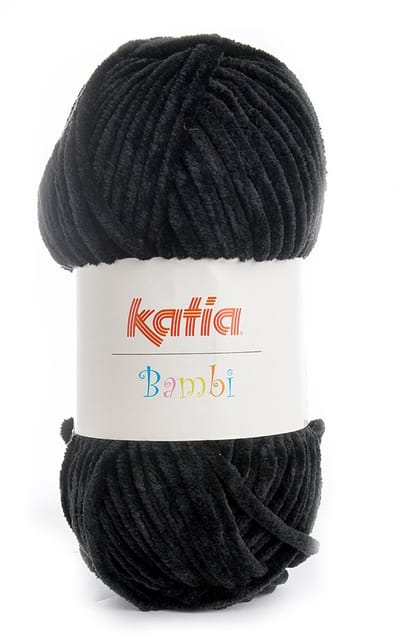 Katia Bambi - 315 zwart - Chenille Garen