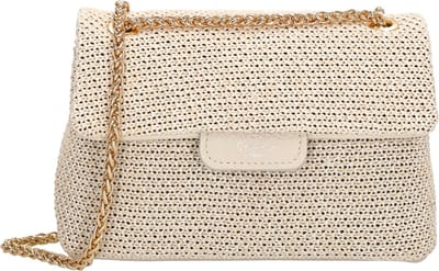 Charm London Elisa Schoudertas Dames - Handtas met 2 hoofdvakken - Tas van Nylon en Polyester - Crème