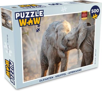 Puzzel Olifanten - Knuffel - Afrikaans - Legpuzzel - Puzzel 500 stukjes