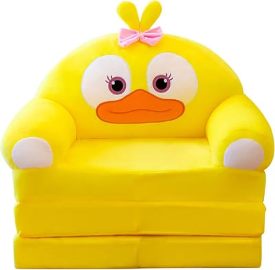 Multicolor Vouwbare Kinderarmstoel, 2-in-1 Zacht Velours voor Spelen en Naps, Afneembare en Wasbare Hoes