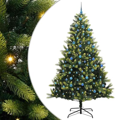 vidaXL - Kunstmatige - Scharnierende - Kerstboom - 300 - LEDs - Groen - 240 - cm