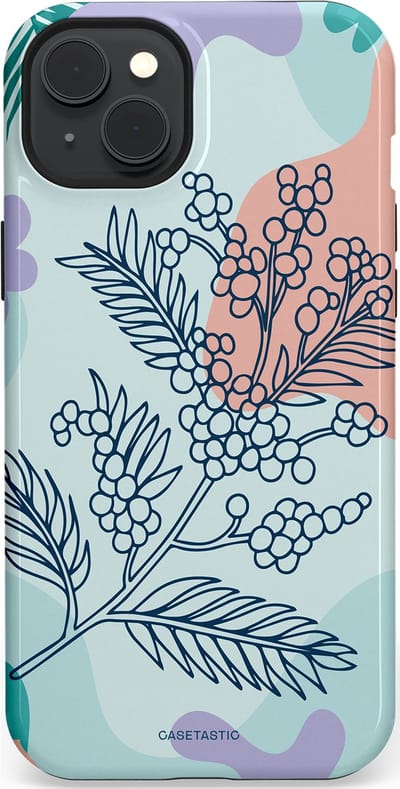 Casetastic Hoesje Geschikt voor Apple iPhone 15 Plus Magsafe - Stijlvolle Beschermende Duo-layer Case - Aquarel Bladeren