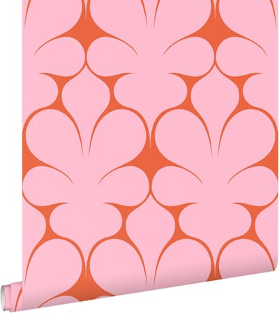 ESTAhome behang retro ornamenten roze en rood - 50 x 900 cm - 131564