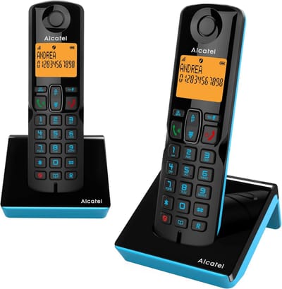 DECT Draadloze Telefoon Duo met Extra Hoorn en Bellerblokkering - Zwart/Blauw