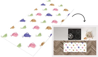 Keukenloper - Loper keuken - Patronen - Thee - Theekop - 120x50 cm - Keukenloper vinyl