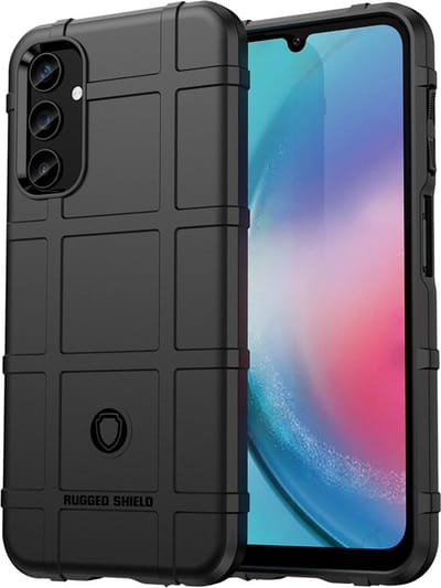 MobyDefend Hoesje - Geschikt voor Samsung Galaxy A25 - Rugged Shield TPU Backcover - Zwart