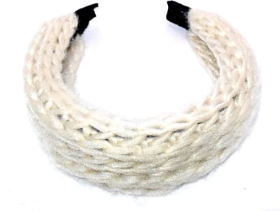 Diadeem grof gehaakt cremekleur - winter - winterstof - dikke stof
