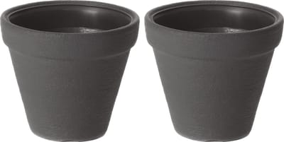 Prosperplast Plantenpot/bloempot Classic Garden - 2x - buiten/binnen - kunststof - antraciet - D40 x H41 cm