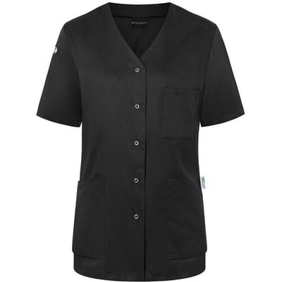(6 stuks) KARLOWSKY Korte Mouw Dames Tuniek Essential - Zwart - maat: 34