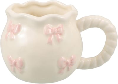 Unieke Irreguliere Keramische Mok met Strik - Creatieve Dieren Mok voor Koffie en Thee, Perfect voor Cadeaus en Thuisgebruik