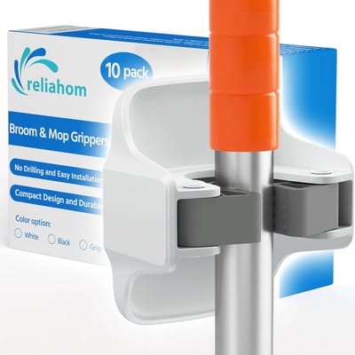 Set van 10 zelfklevende wandhouders voor bezems - Antislip - Zonder boren