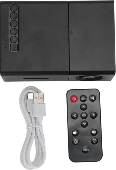 Draagbare Beamer - Mini Projector - Thuisbioscoop Buiten - WiFi Bluetooth Connectie - 100 Inch Display - Zwart