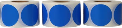 3x 500 Etiketten Rond Blauw Stickers 35 mm op Rol - Label Blanco Stickers Gekleurd - Sluitzegels - Dappaz