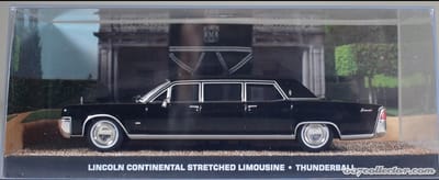Lincoln Continental Stretched Limousine James Bond “Thunderball” Zwart 1-43 Altaya James Bond 007 Collection