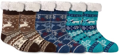Huissokken | Kindersokken | Antislip | Kleur: Blauw | Maat: 27-32 / 32-26 | 6 paar