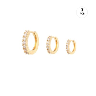 Aramat Jewels | Oorringen | Bohomien Goudkleurige Oorringen Set | | | |12mm | Zilver | Kinderen, Volwassenen | Verkleurd niet