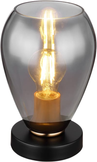 Globo - tafellamp - FANNI - zwart - glas - Ø 15cm - E27 - 15563T