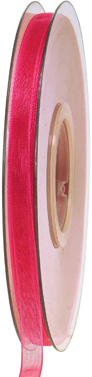 Organza lint cadeaulint roze lint zelfkant 6mm 50m